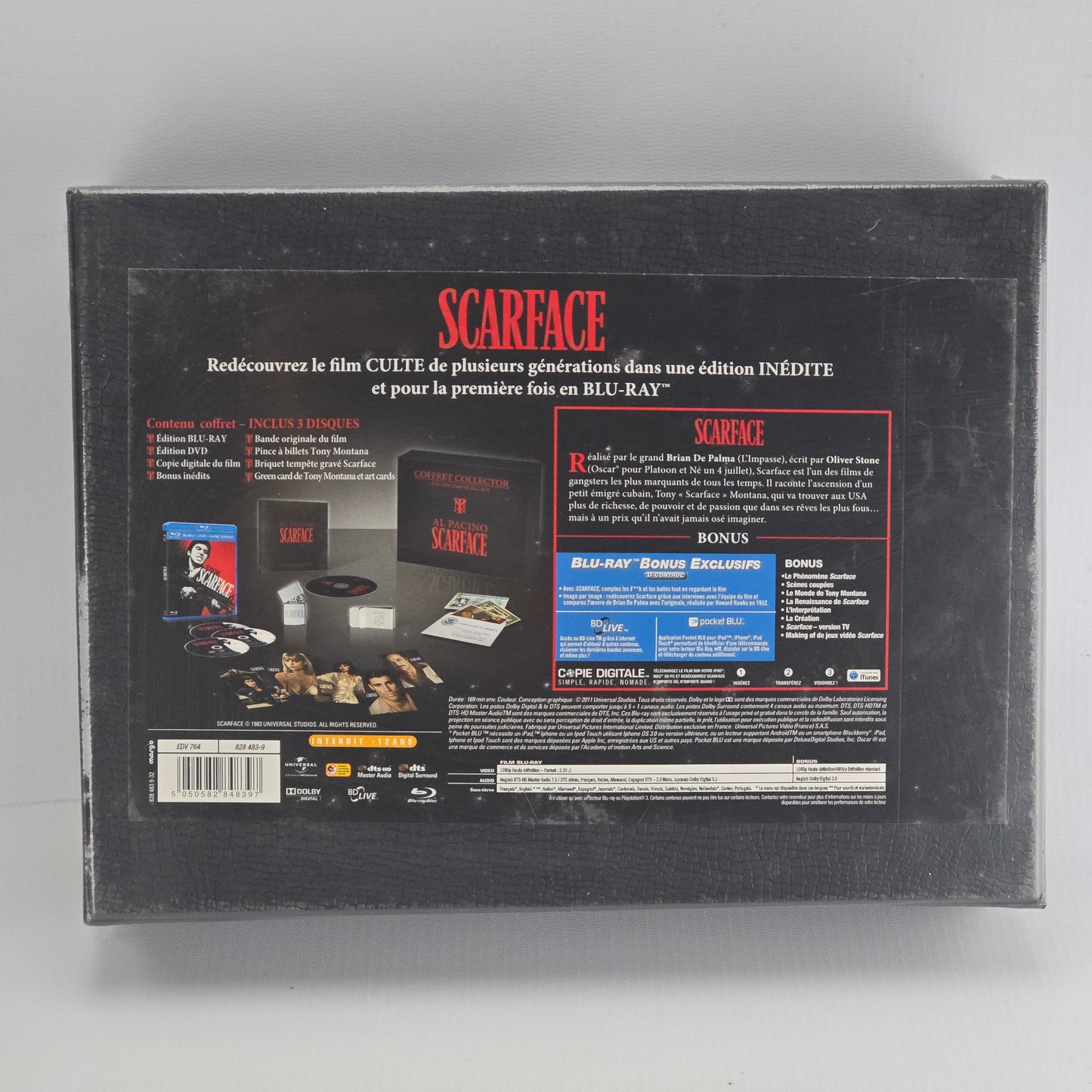 Scarface Coffret Collector Édt Ltd Blu-ray + DVD Brian De Palma Zone 2
