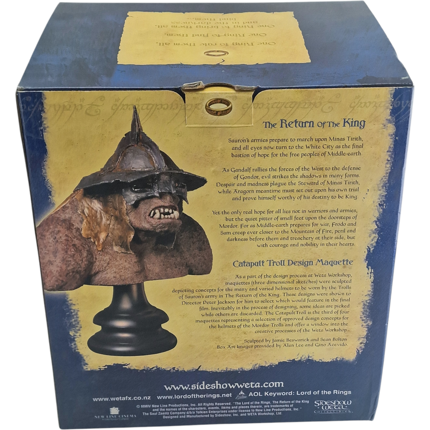 Seigneur des Anneaux Buste Resine CATAPULT TROLL Sideshow Weta  3000 EX Numéroté