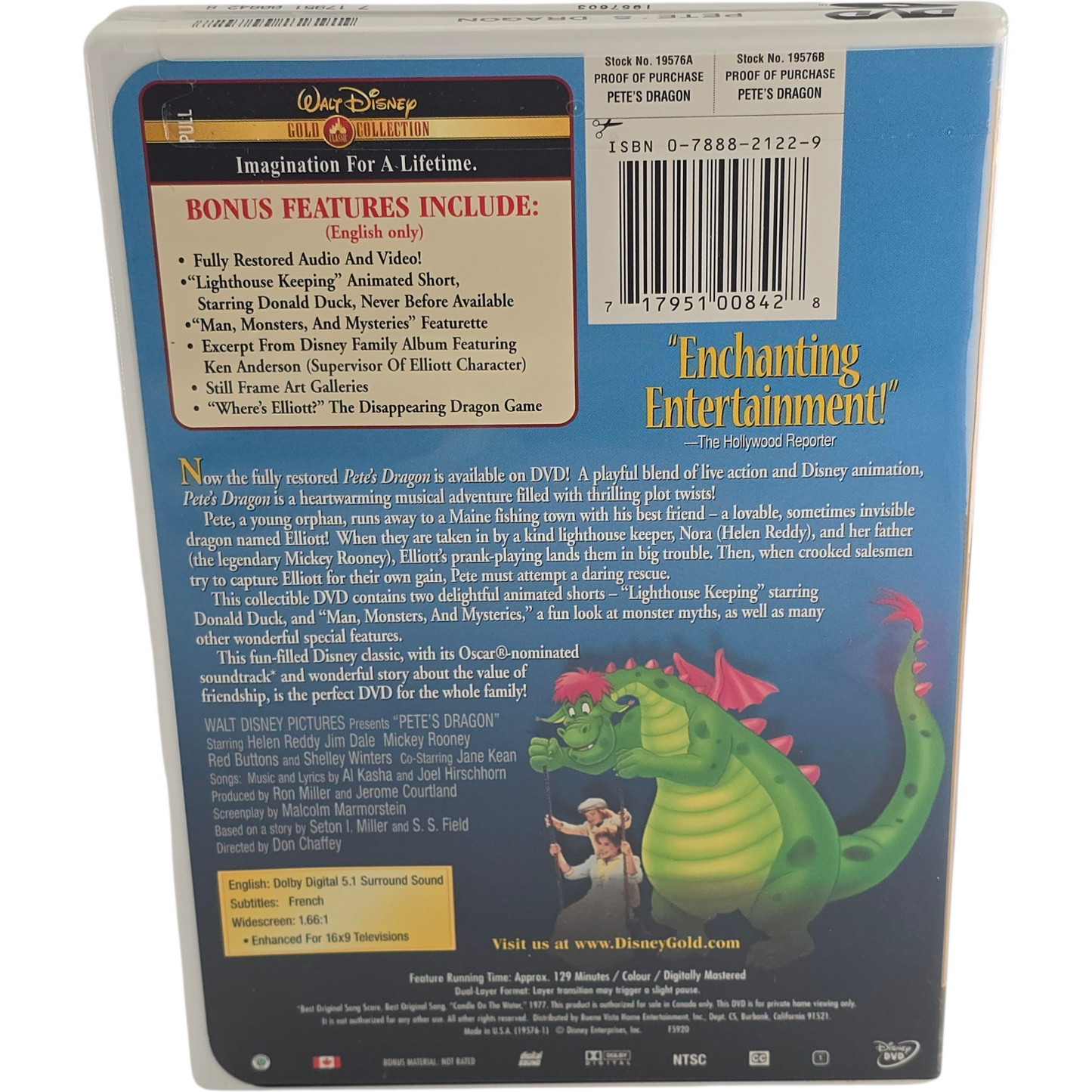 Pete's Dragon DVD Disney Gold Classic Collection Zone 1 US Import