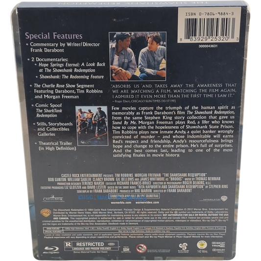 Les Évadés The Shawshank Redemption SteelBook Blu-ray US Best Buy VF Québec