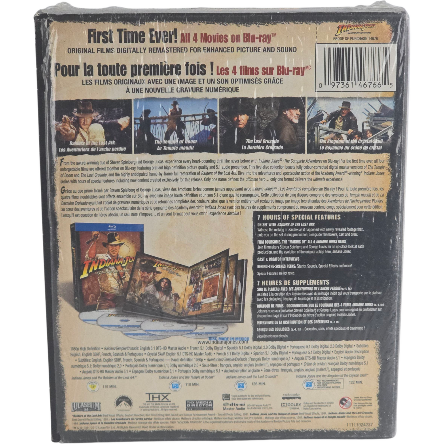 Indiana Jones - The Complete Adventures DVD DigiPack Zone A