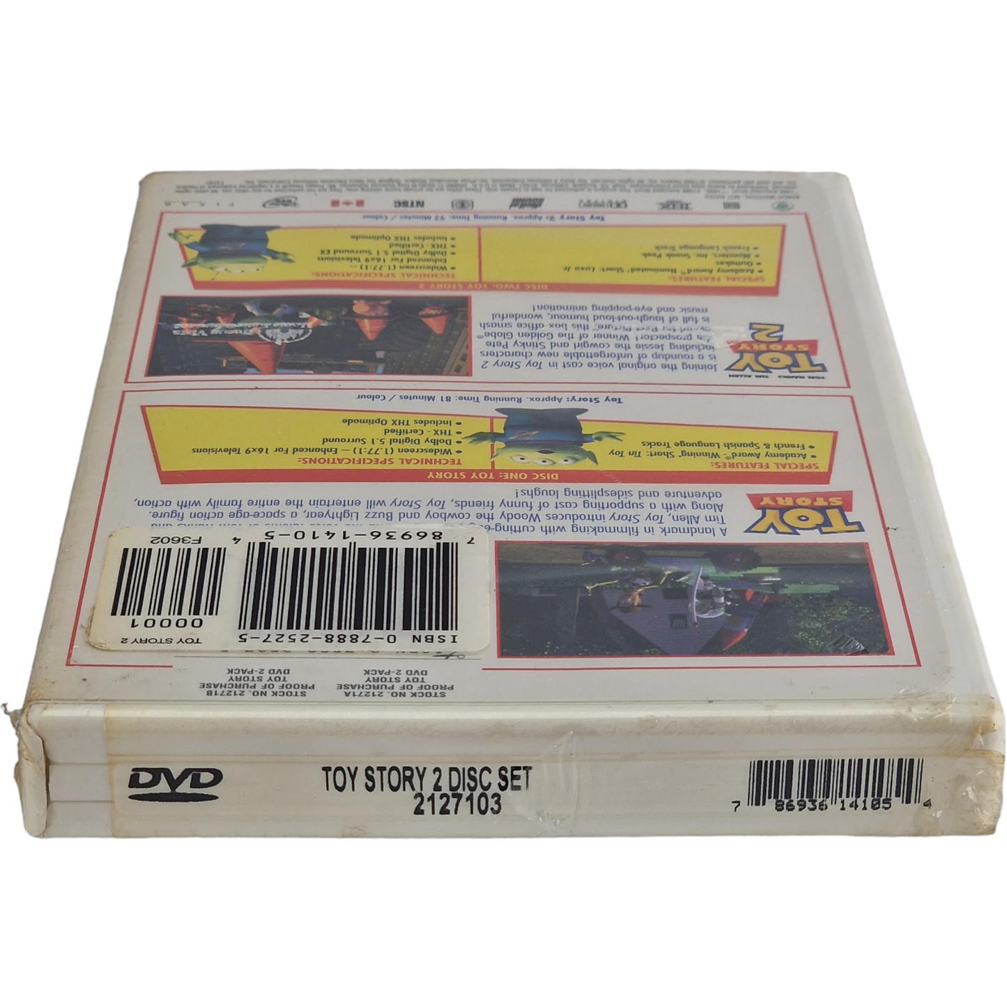 Toy Story + Toy Story 2 DVD 2 Pack Collection Disney Tom Hanks 2001 Zone 1