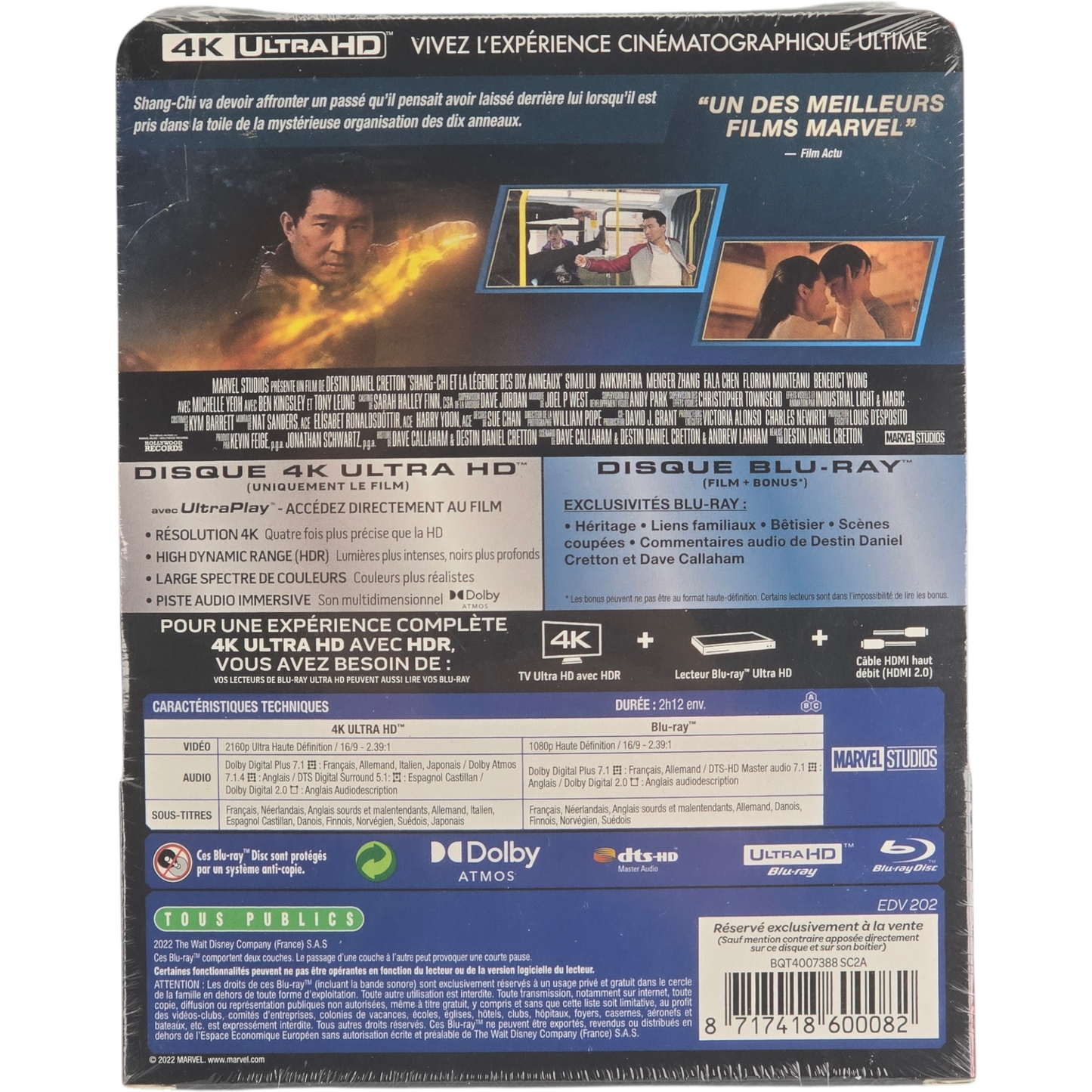 Shang-Chi et la Légende des Dix Anneaux 4K Blu-ray Steelbook Fnac Ltd édt Libre