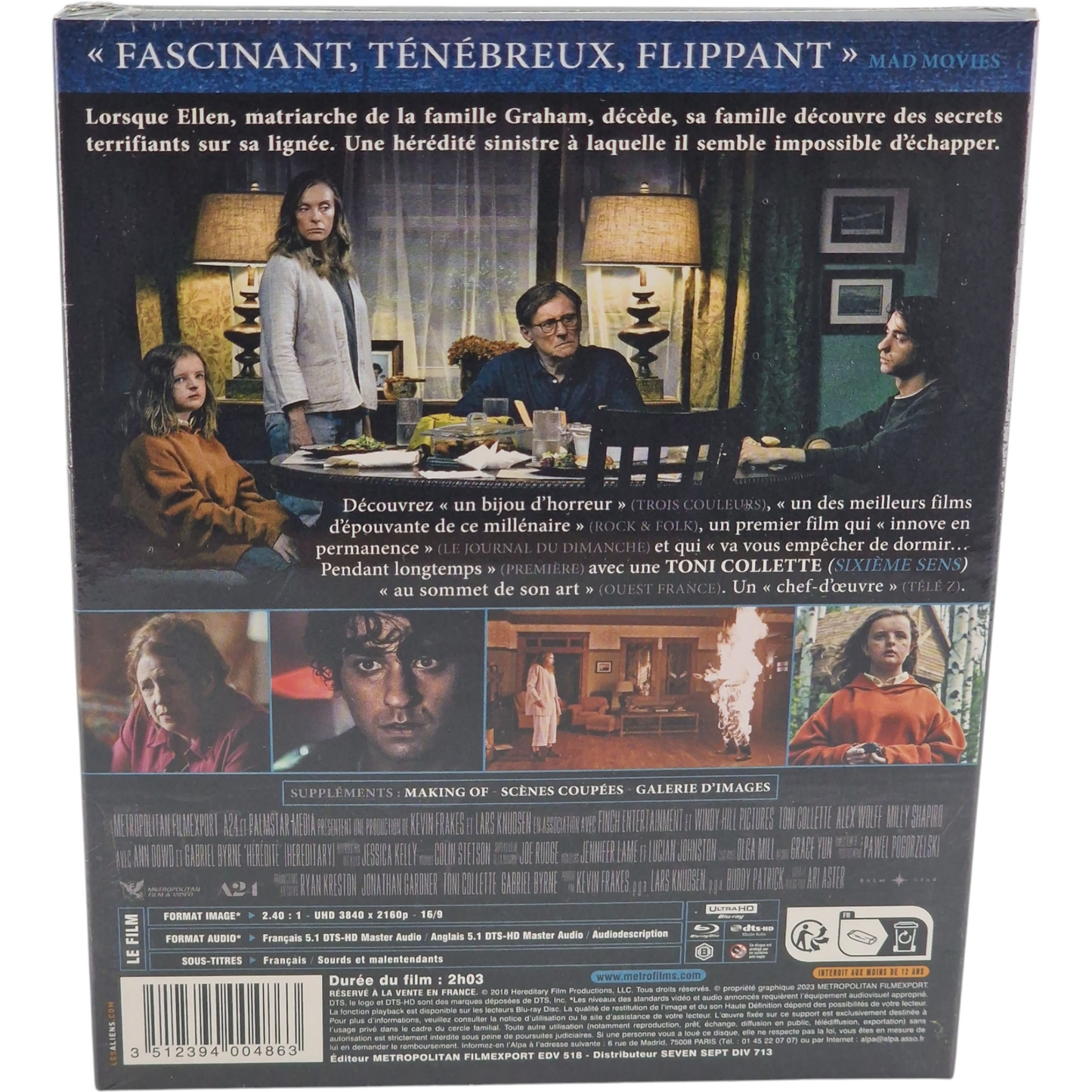Hérédité 4K Ultra HD DigiPack 2018 Toni Collette, Alex Wolff, Region Libre