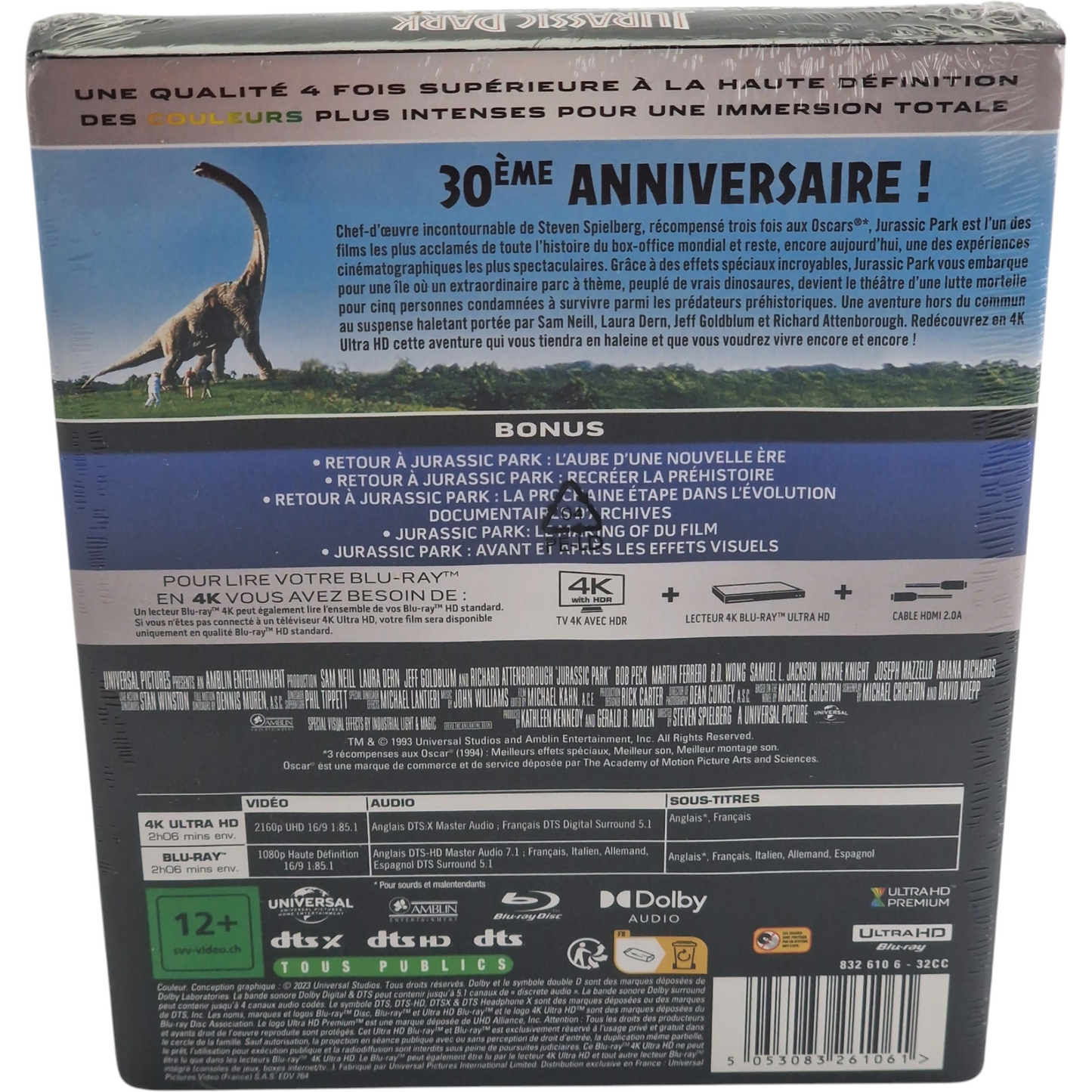 Jurassic Park SteelBook 4K Ultra HD +Blu-ray 30ème anniversaire Limitée Zone B