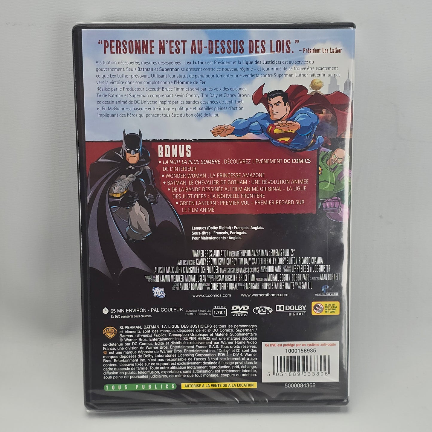 DC Universe - Coffret 3 Films DVD (Batman / Superman / Justice League) Zone 2