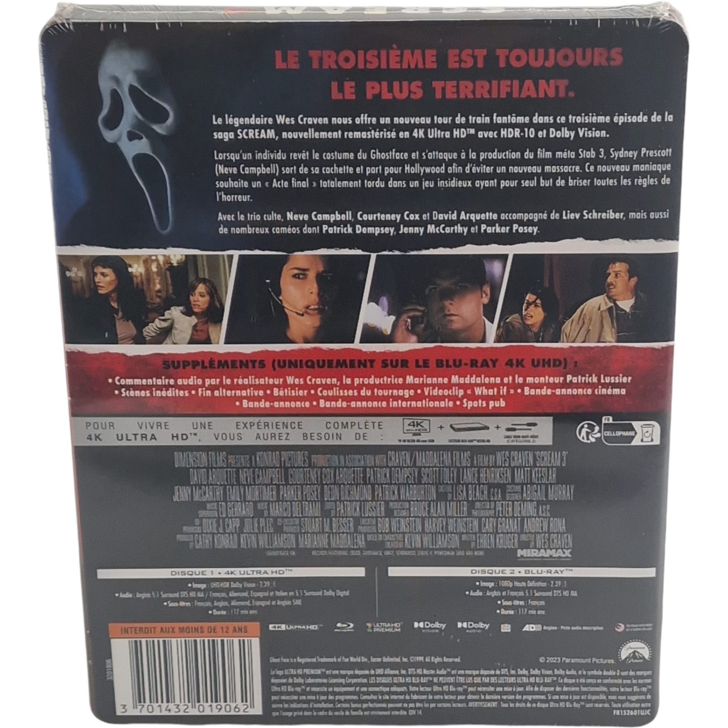 Scream 3 SteelBook  4 K Ultra HD + Blu-ray  Édition Collector Zone B