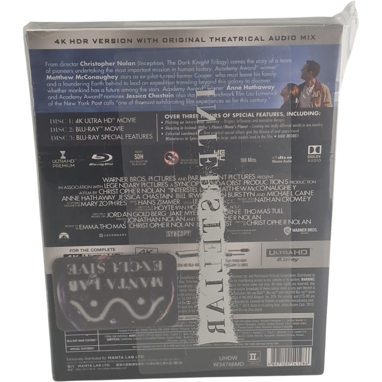 Interstellar 4 K UHD+Blu-ray Steelbook Lenticulaire Mantalab 1000Ex Numérotée Libre