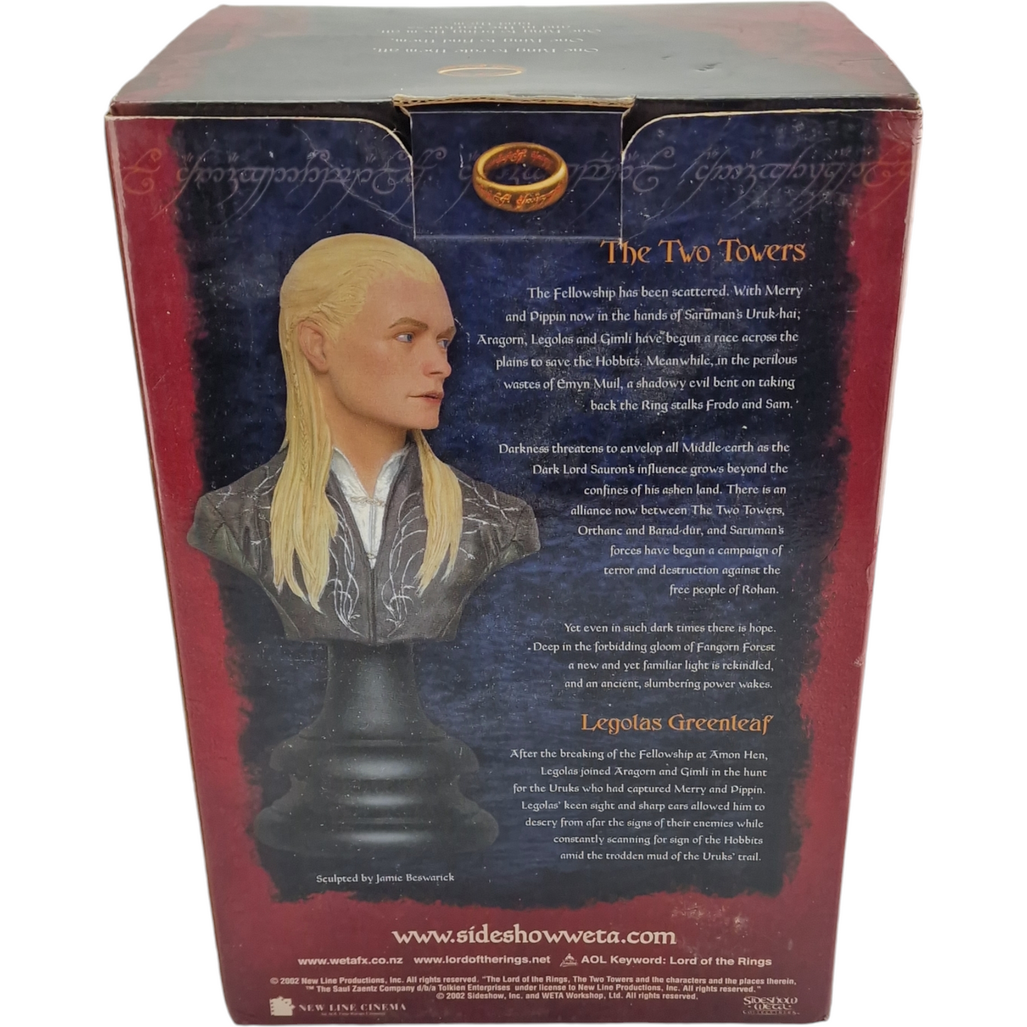 Seigneur des Anneaux Buste Resine Legolas Greenleaf Sideshow Weta  2000 EX Polystone