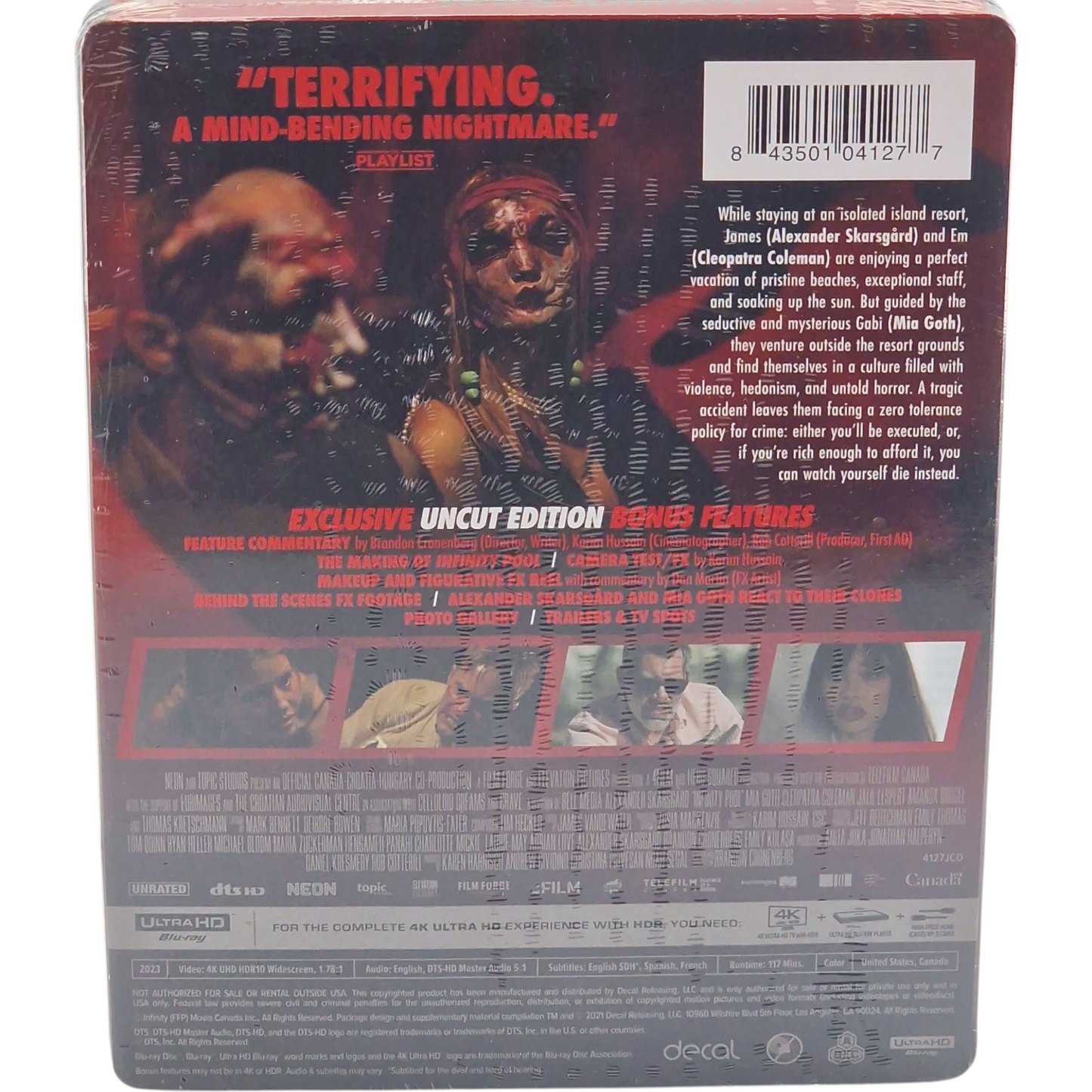 Infinity Pool SteelBook 4K Blu-ray Ultra HD Brandon Cronenberg Zone Libre 2023