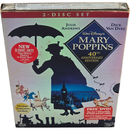 Mary Poppins DVD Walt Disney Édition du 40e anniversaire Canada 2004 VF Region A