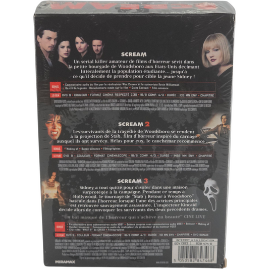 Scream - Coffret - Scream 1 + Scream 2 + Scream 3 David Arquette DVD Zone B