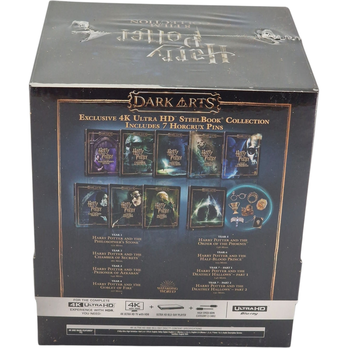 Harry Potter:4K Ultra HD SteelBook Coffret Dark Arts Collection 9 Disques Zone B