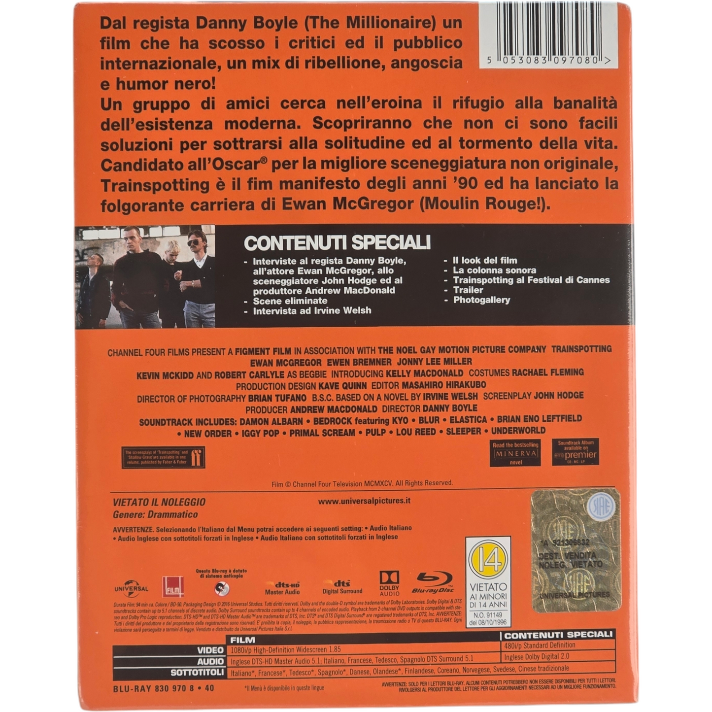 Trainspotting : 1996 Danny Boyle Blu-ray SteelBook Ewan McGregor 2016 Zone B