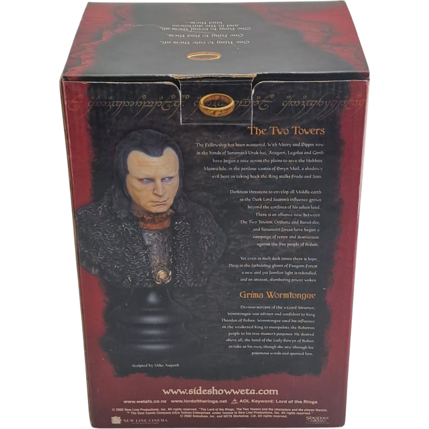Seigneur des Anneaux Buste Polystone Grima Wormtongue Sideshow Weta Limitée 2000 Ex