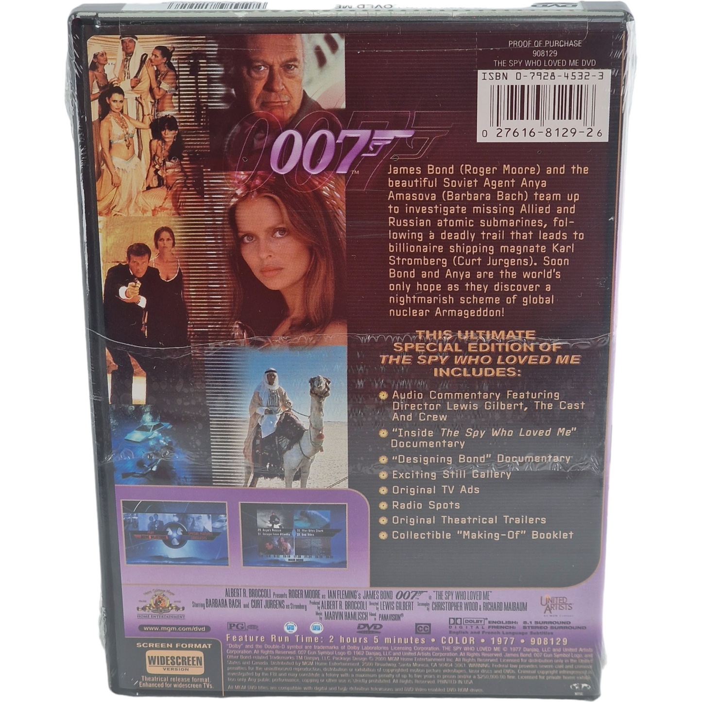 The Spy Who Loved Me DVD 1977 James Bond Roger Moore 2000 Zone 1