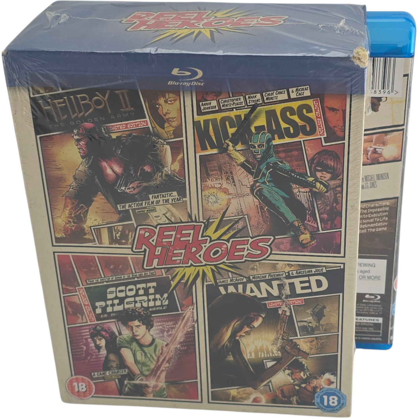 Reel Heroes Box Set Blu-ray Hellboy II + Kick-Ass + Scott Pilgrim + Wanted Zone B
