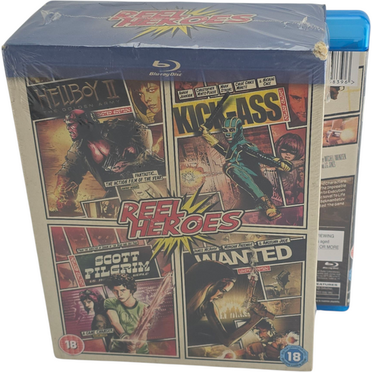 Reel Heroes Box Set Blu-ray Hellboy II + Kick-Ass + Scott Pilgrim + Wanted Zone B