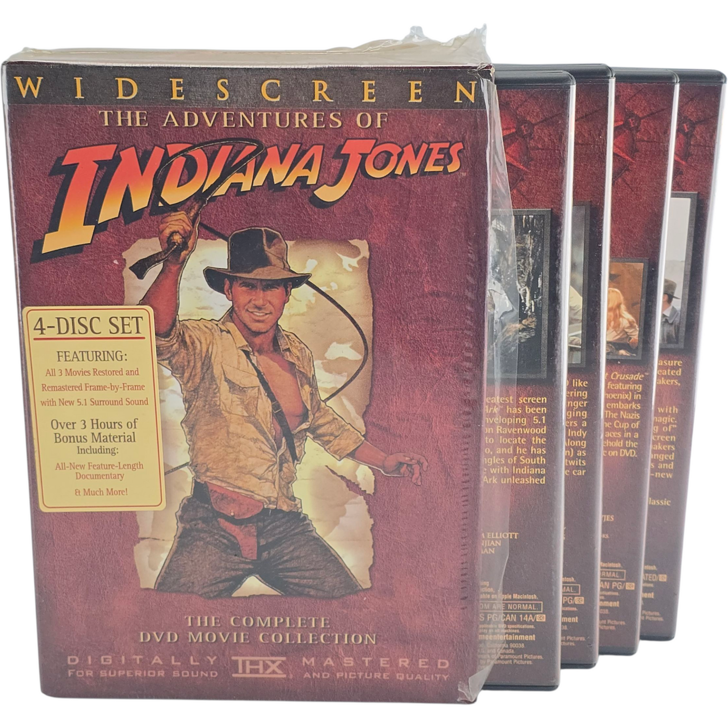 The Adventures of Indiana Jones DVD 3 Films Steven Spielberg Zone 1 US Import