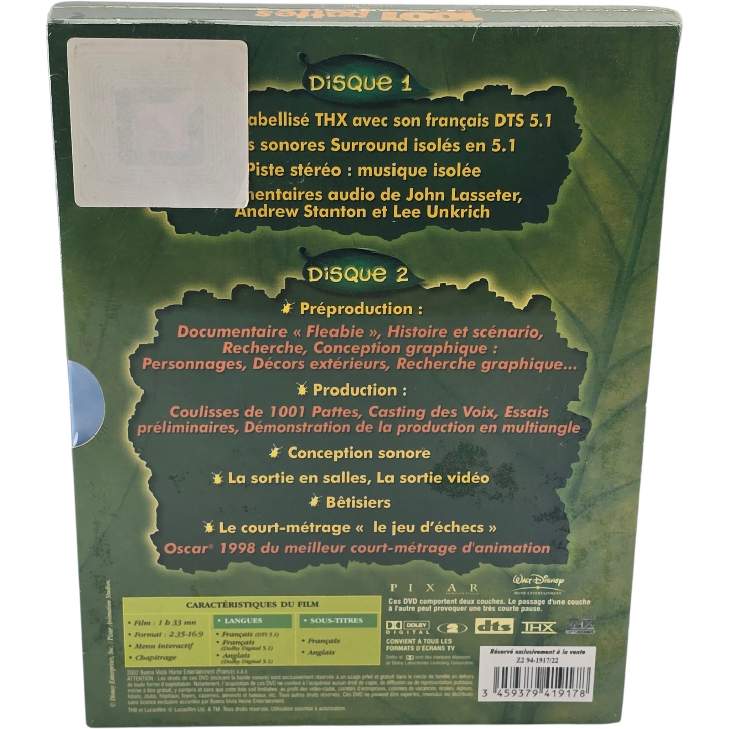 1001 pattes 2 X DVD Édit Collector Collection Disney Buena Vista Pixar Zone 2