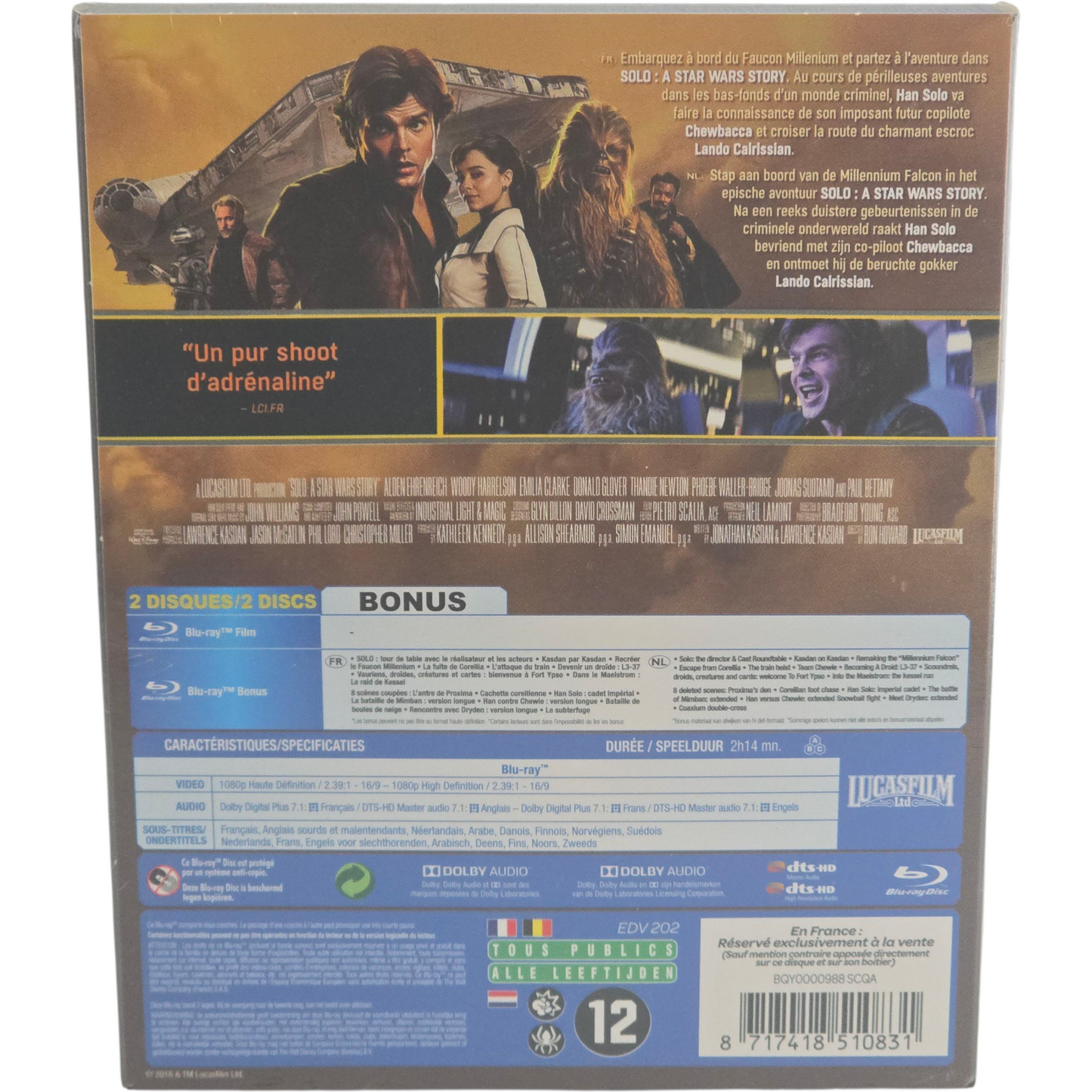 Solo - A Star Wars story dition Blu-ray 2 Disques + Bonus Zone B