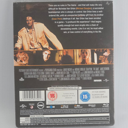 The Game SteelBook Débossé Blu-ray Zavvi Michael Douglas, Sean Penn Zone Libre
