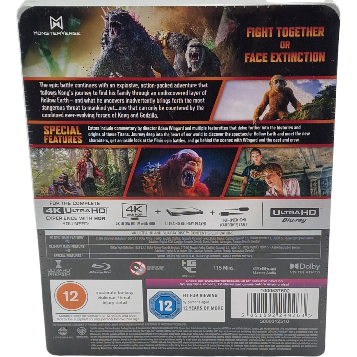 Godzilla x Kong: The New Empire 4K Ultra HD +Blu-ray SteelBook Region Libre