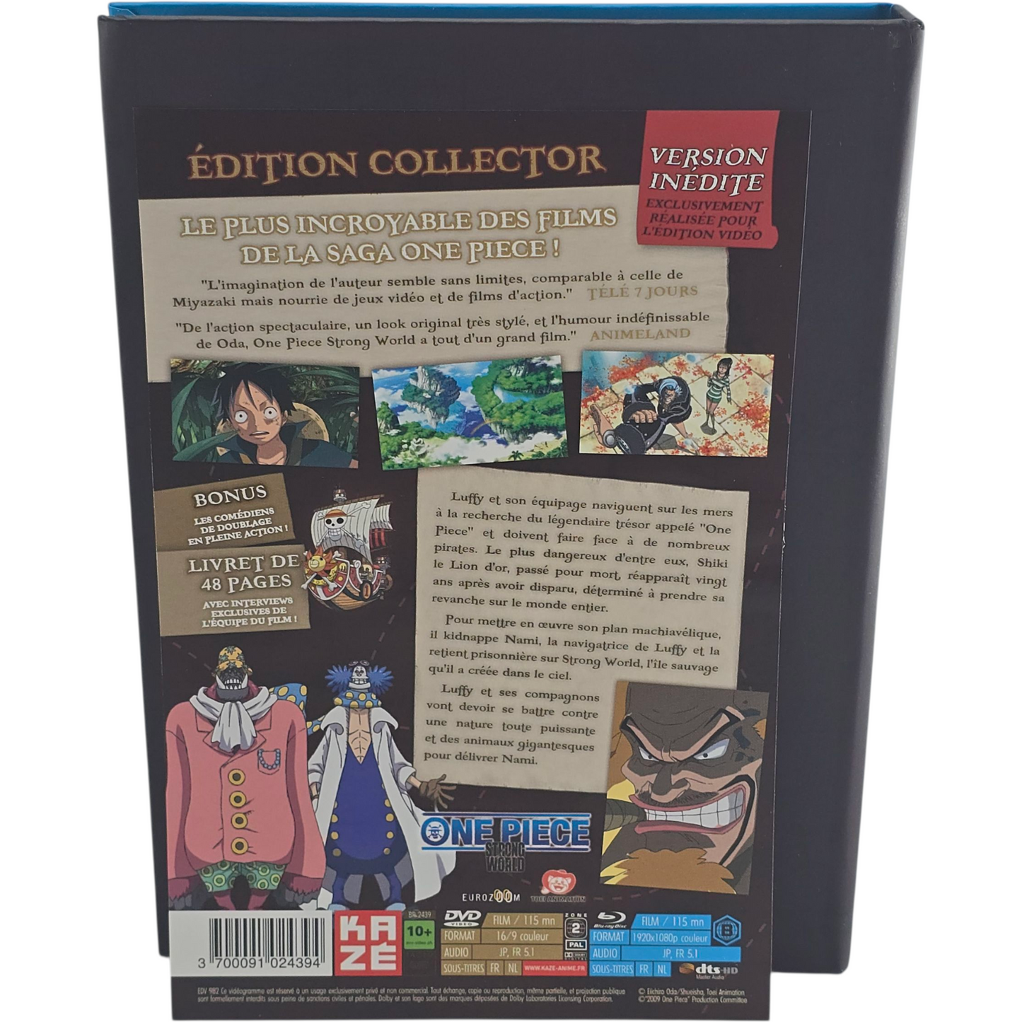 One Piece-Le Film - Strong World Édition Collector Blu-ray + DVD + Livre   Zone 2