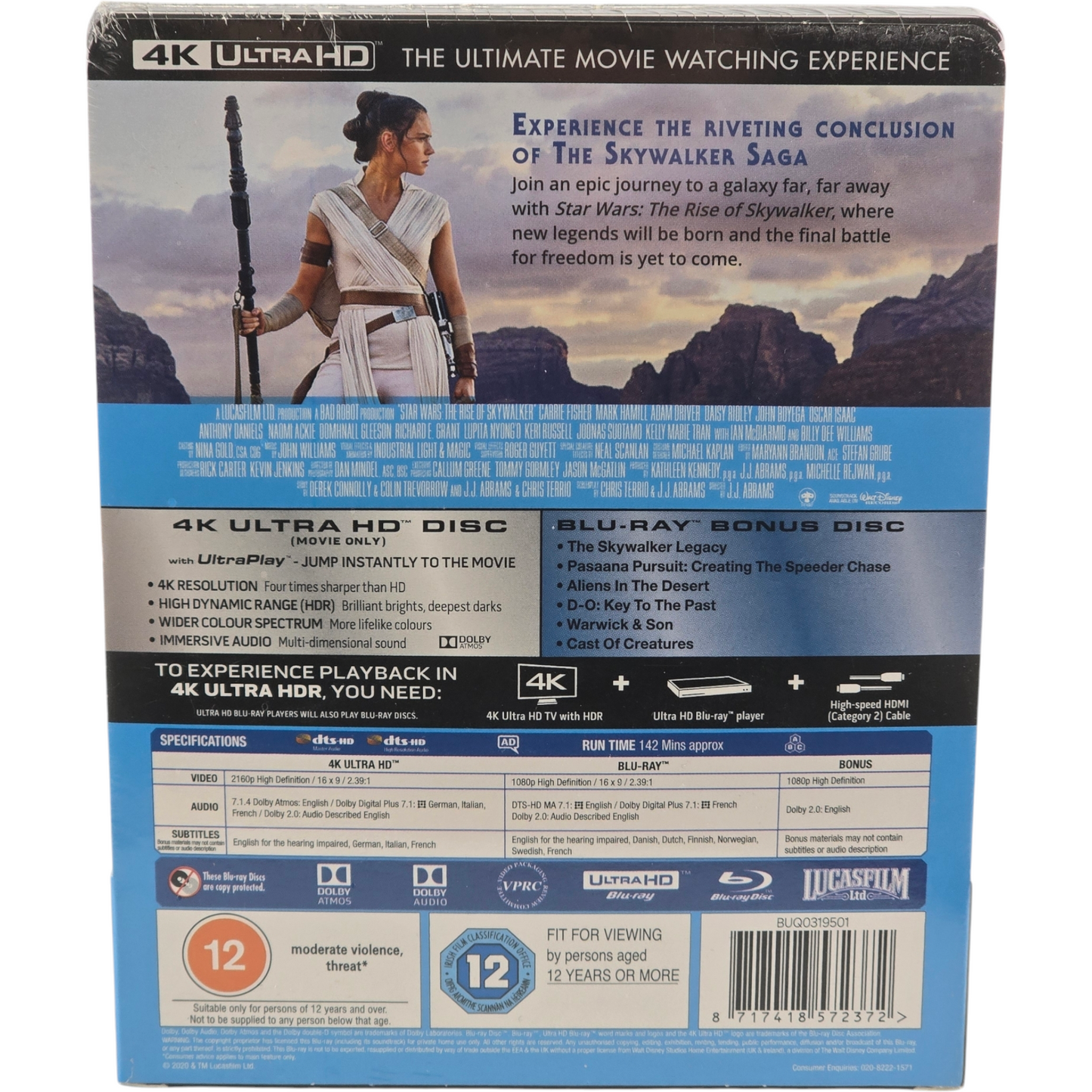 Star Wars:Episode IX-The Rise of Skywalker 4K HD +Blu-ray SteelBook Zavvi Zone B