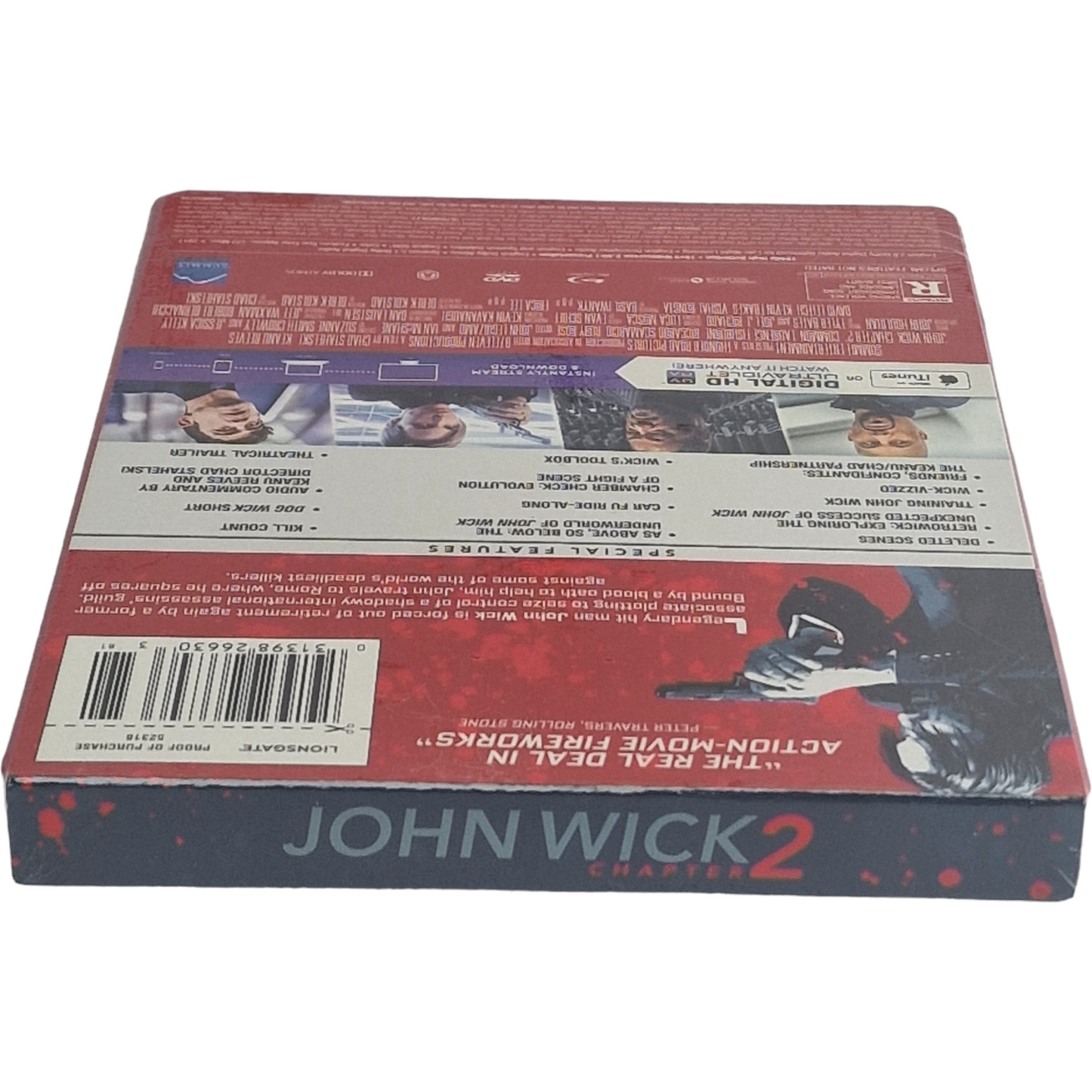John Wick: Chapter 2 Blu-ray + DVD + Digital HD SteelBook 2017 Zone A