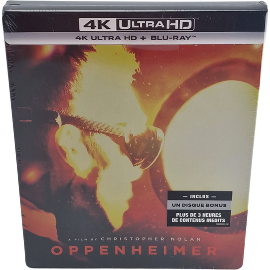 Oppenheimer Steelbook Embossé Blu-ray 4K Ultra HD+ Blu-ray édition Éxlusif Zone Libre
