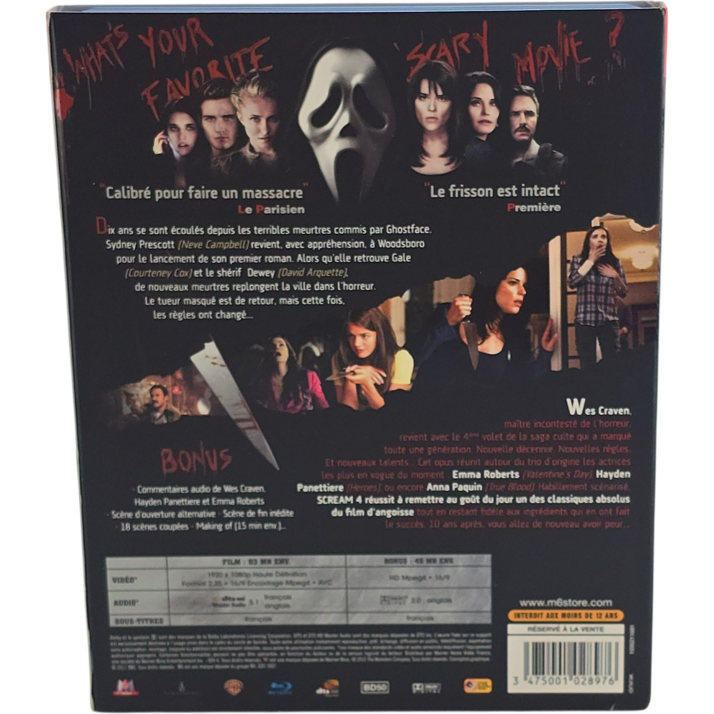 Scream 4 Blu-ray David Arquette, Neve Campbell, Courteney Cox Zone B