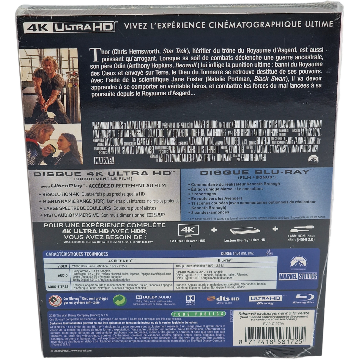 Thor 4K HD + Blu-ray SteelBook Mondo X Zavvi Chris Hemsworth Zavvi Region B
