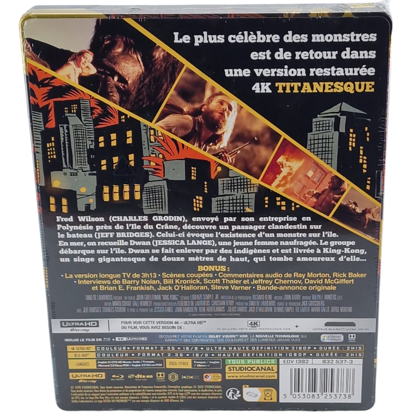 King Kong 1976 : 4K Ultra HD + Blu-ray SteelBook Jeff Bridges Region B