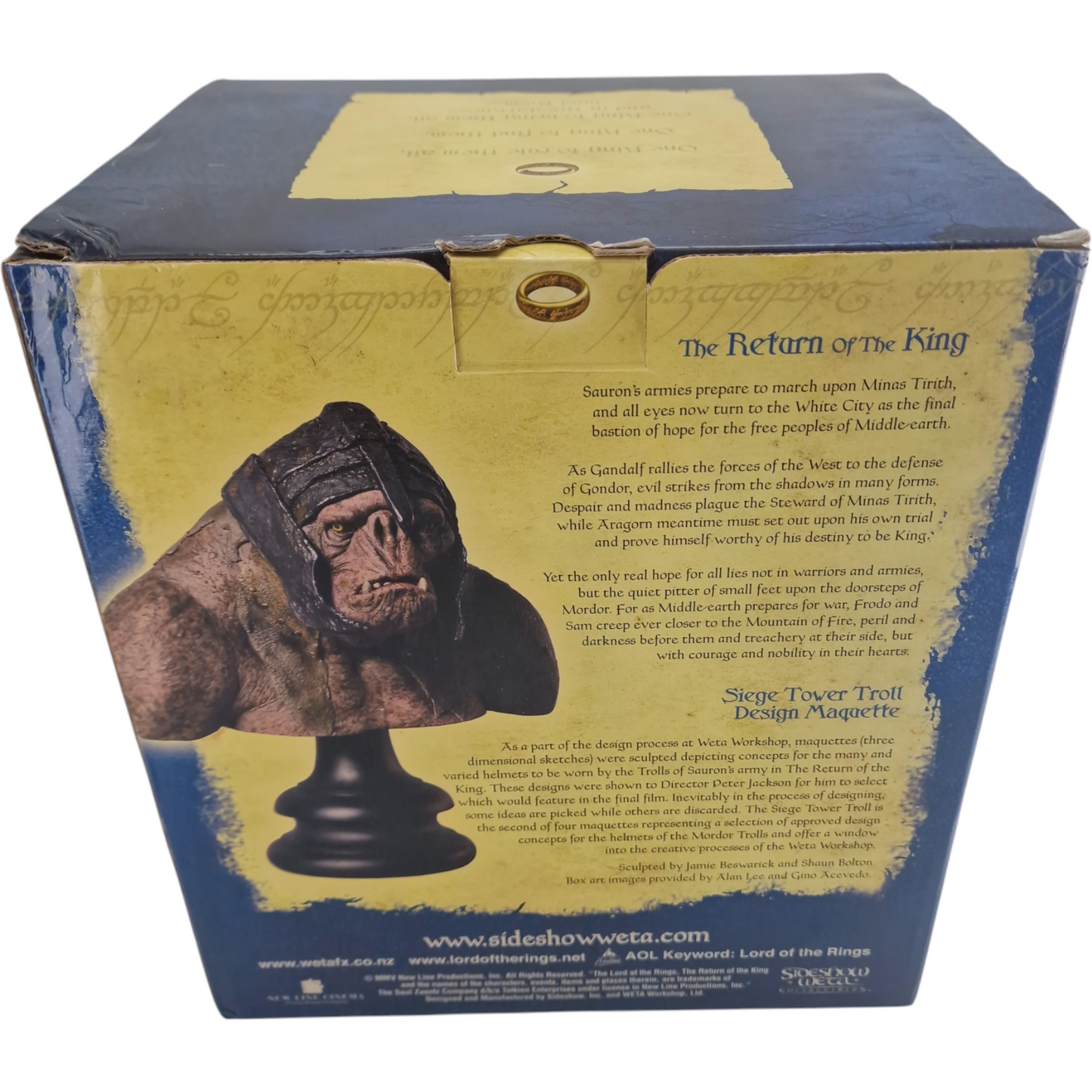 Seigneur des Anneaux Buste Polystone Siege Tower Troll Sideshow Weta  3000 Ex