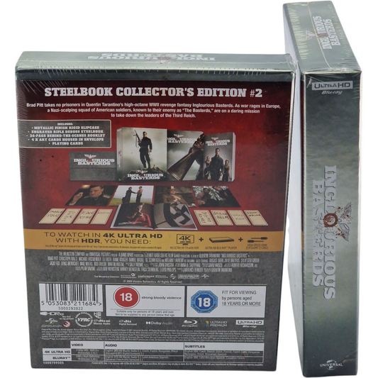 Inglourious Basterds 4K Ultra HD+Blu-ray SteelBook Collector Brad Pitt B