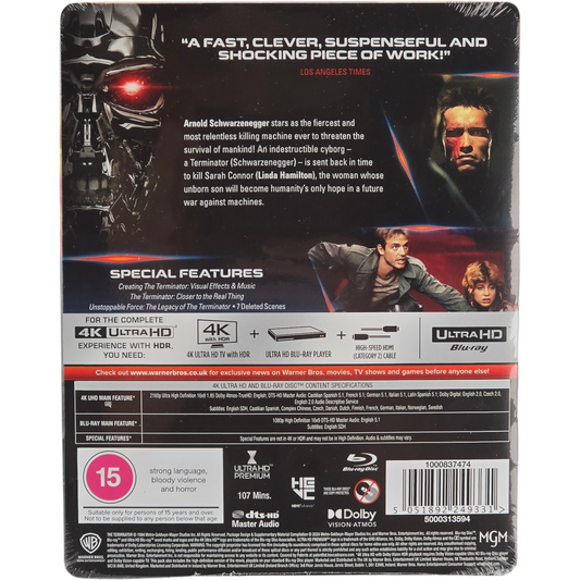 Terminator Steelbook 4K Ultra HD + Blu-ray Édit Limitée 40e anniversaire Zone B