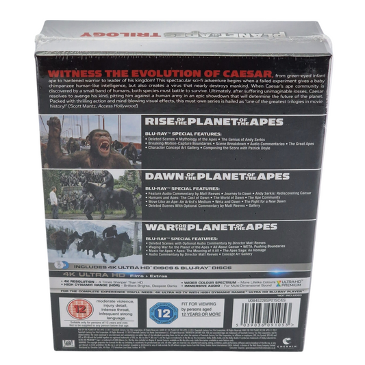 Trilogie la Planète des Singes 4K Ultra HD + Blu-ray / DigiPack Collector Zone Libre