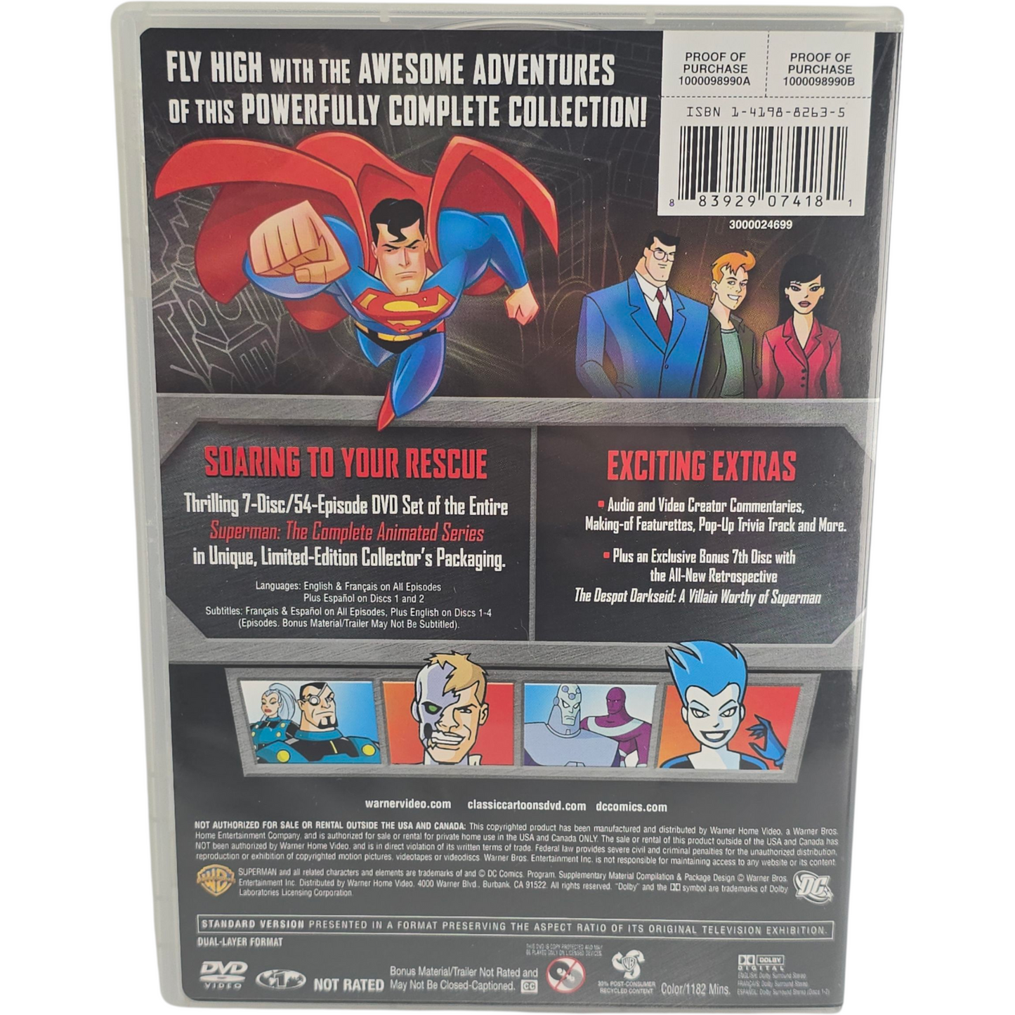 Superman: 7 X DVD Collector's The Complete Animated Series 3 Seasons Zone 1