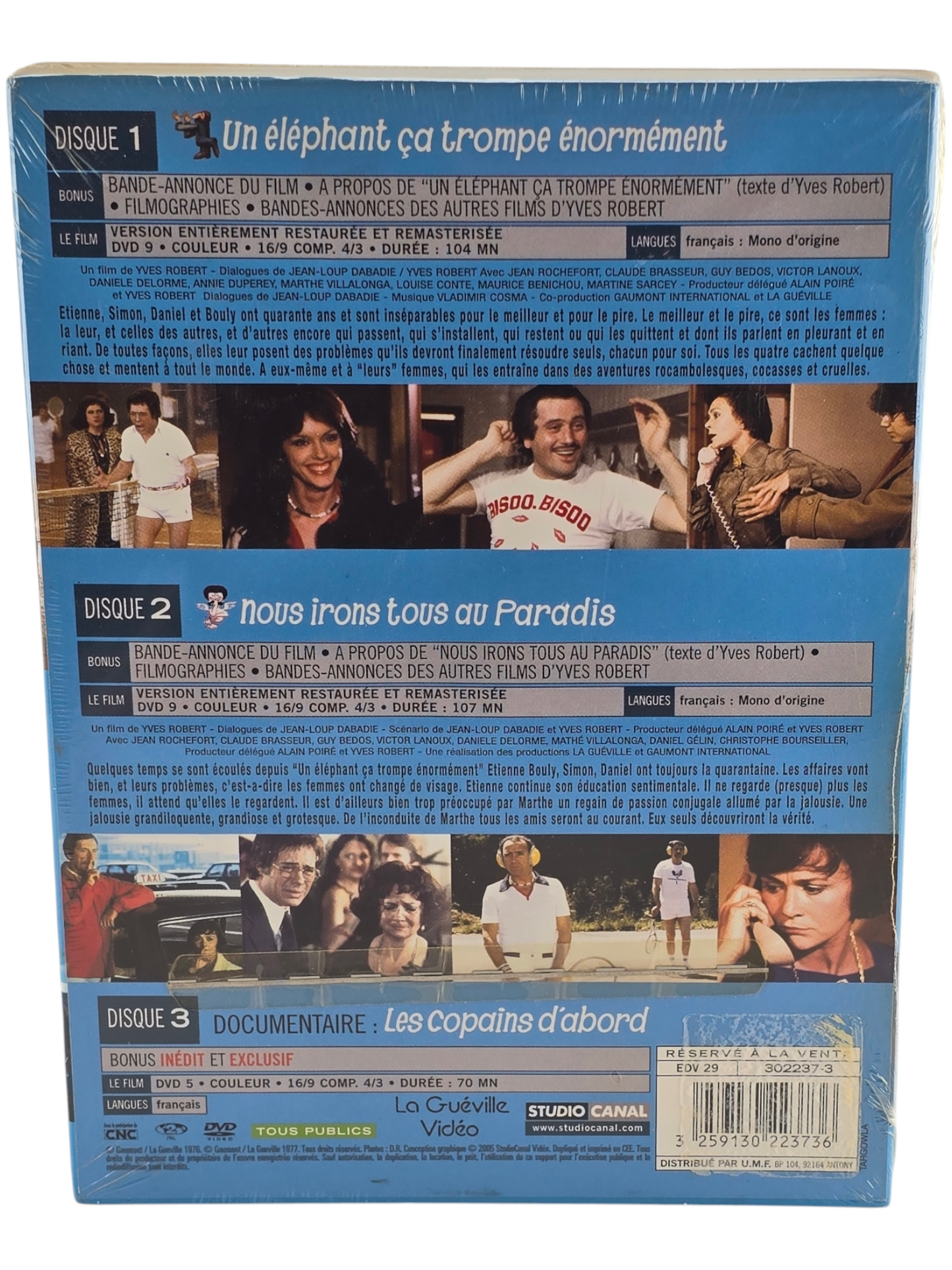 Un éléphant ça trompe énormément +Nous irons tous au paradis 3X DVD Yves Robert