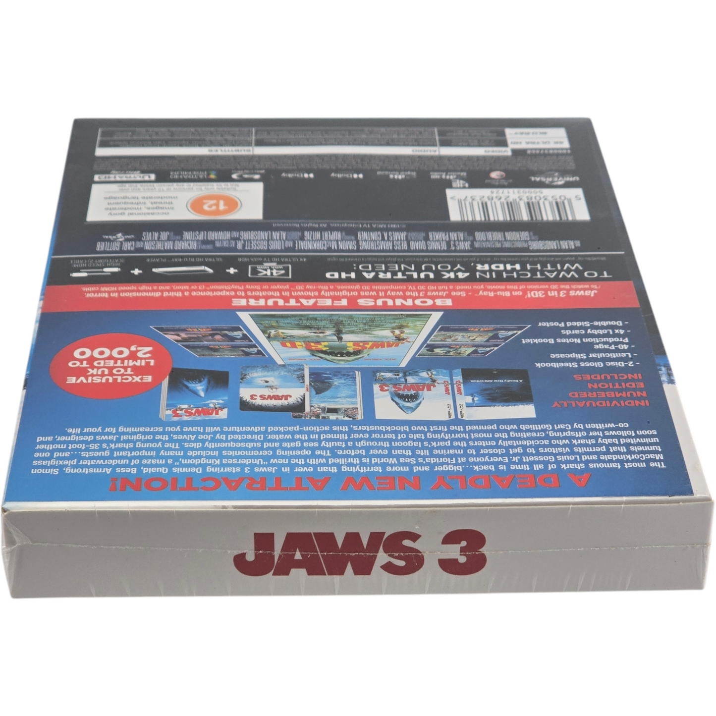 Jaws 3 SteelBook Collector 4K Ultra HD + Blu-ray 3D + 2D numérotée 2000 Ex Libre