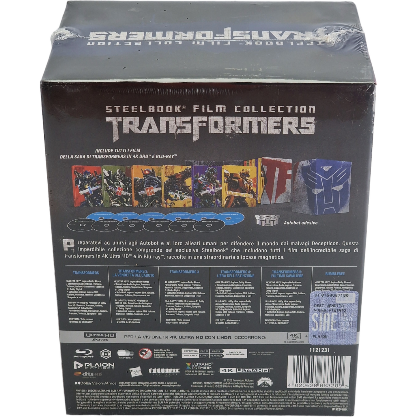 Transformers - Steelbook : 4K Ultra HD+Blu-ray 6-Film Coffret Collection Zone B