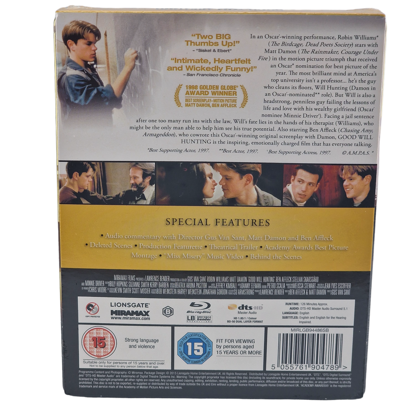 Good Will Hunting Blu-ray SteelBook Zavvi 2000 Ex Robin Williams ,Matt Damon B