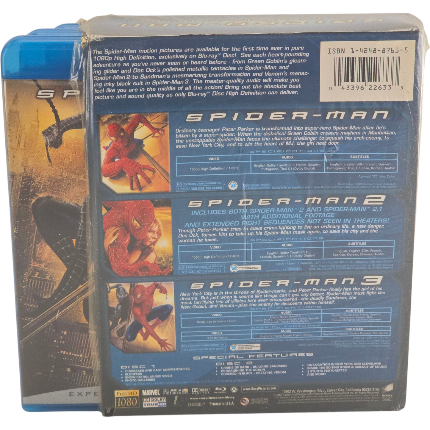 Spider-Man: Blu-ray The High Definition Trilogy 4 disques Zone 1 US Import
