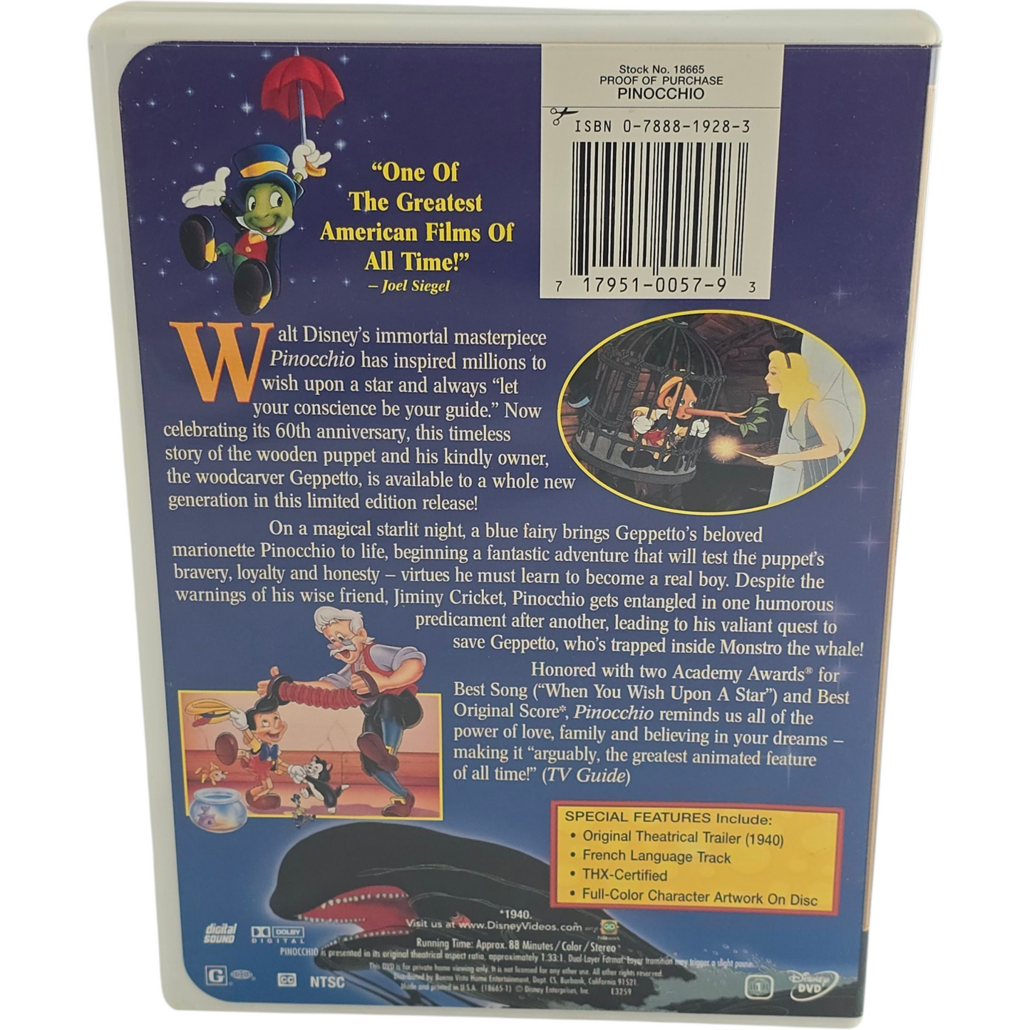 Pinocchio DVD Disney Classic Collection Zone 1 US Import