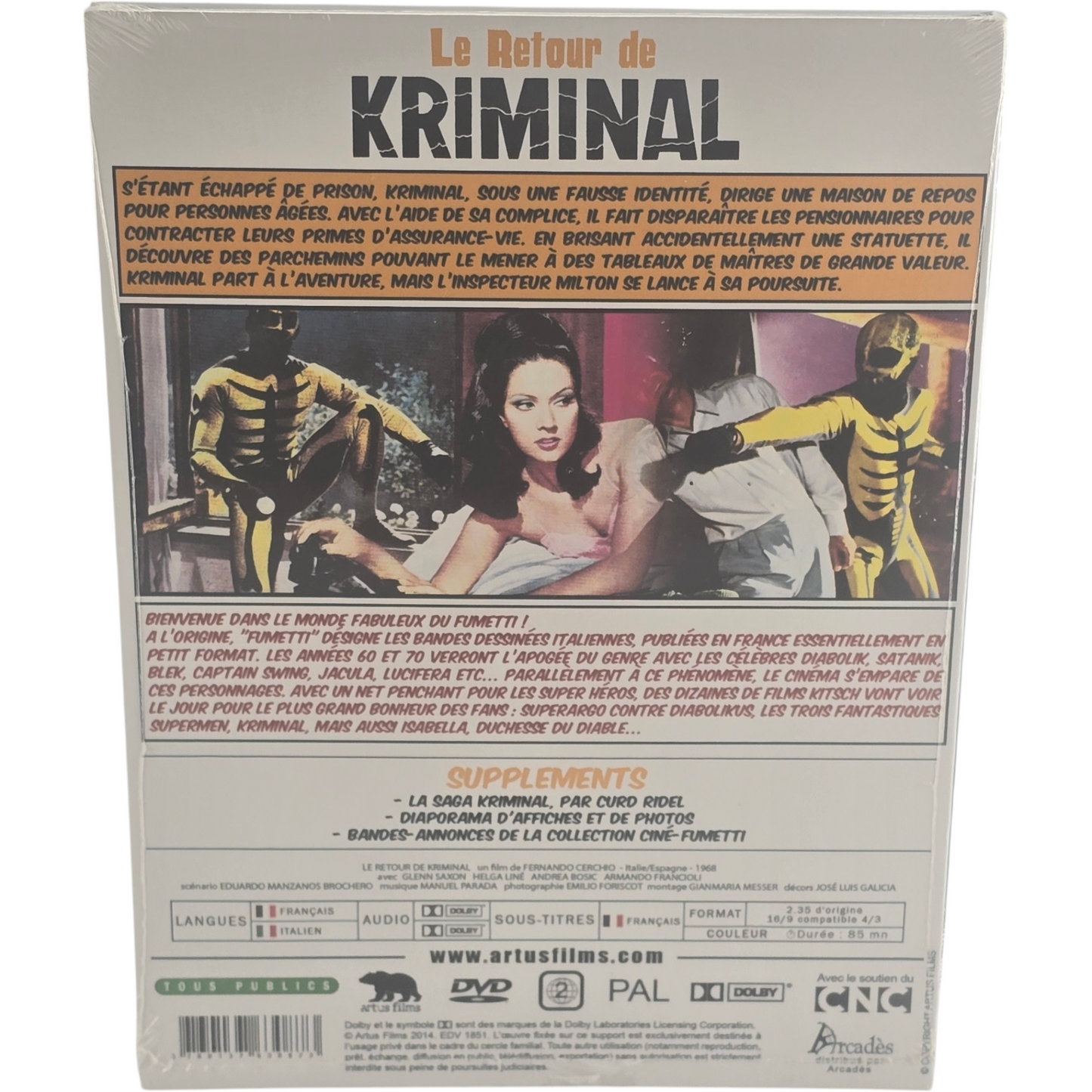 Le Retour De Kriminal DVD Fernando Cerchio Glenn Saxson 2014 Zone 2