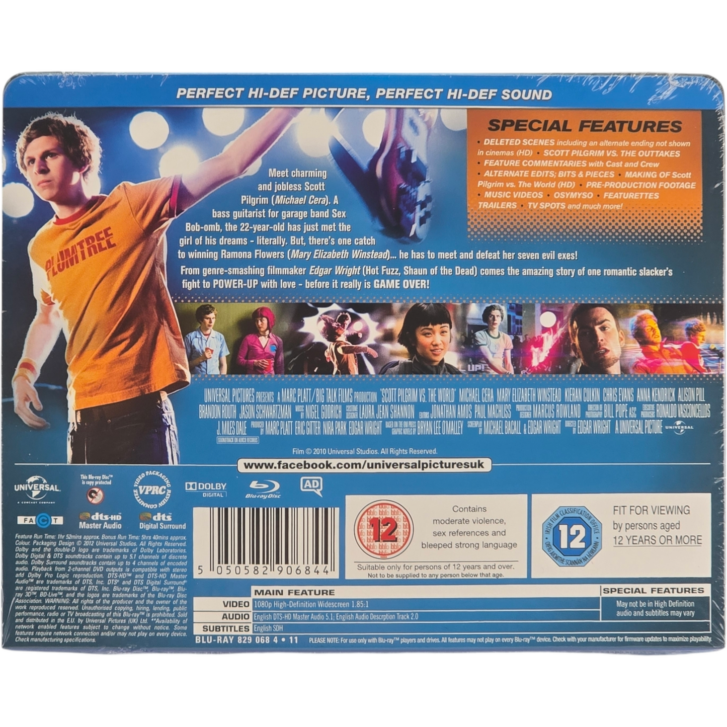 Scott Pilgrim vs.the World Blu-ray SteelBook Zavvi Universal 100e anniversaire Zone B