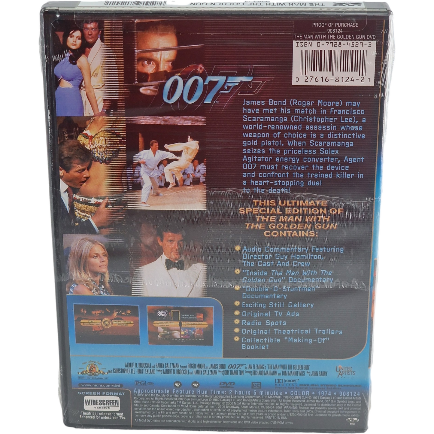 The Man with the Golden Gun DVD 1974 James Bond Roger Moore 2000 Zone 1