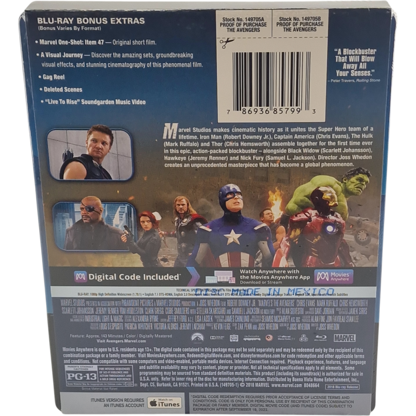 The Avengers Blu-ray SteelBook Titre Débossé Best Buy Robert Downey Jr.2018 A Zone