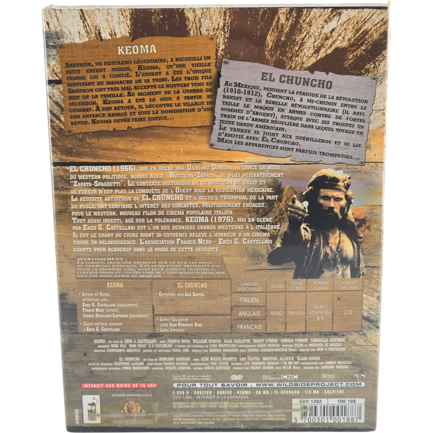 Keoma + El Chuncho - Enzo G. Castellari 2 X DVD 2 Films Zone 2